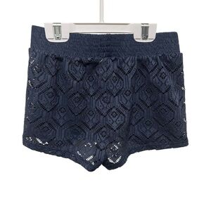 Art Class Girls Navy Lace Overlay Shorts Size M 7/8 Beach Cover Up